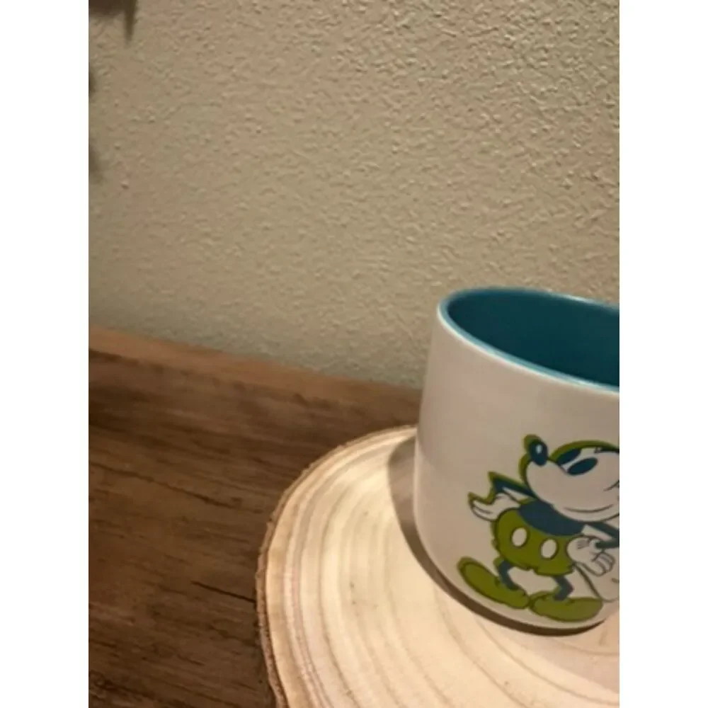 NWOT Disney Store Mickey Mouse Two Tone Green Blue Color Double Sided Mug